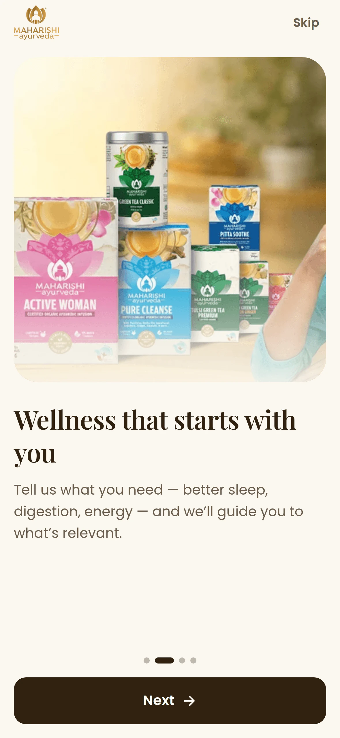 Maharishi Ayurveda: Onboarding. Wellness that starts with you.