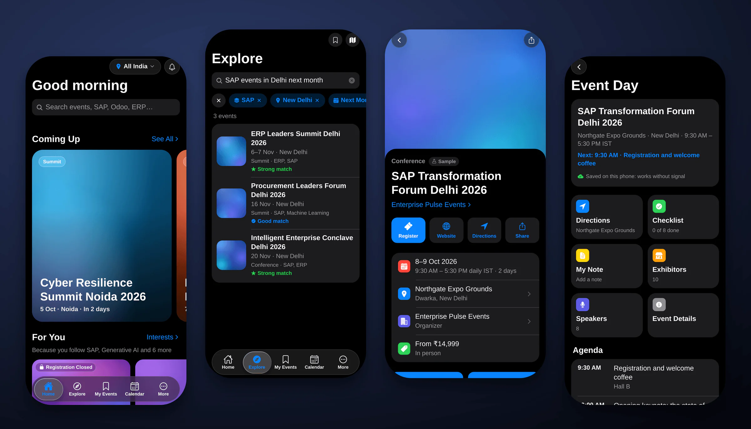 Event Intelligence India: dark theme